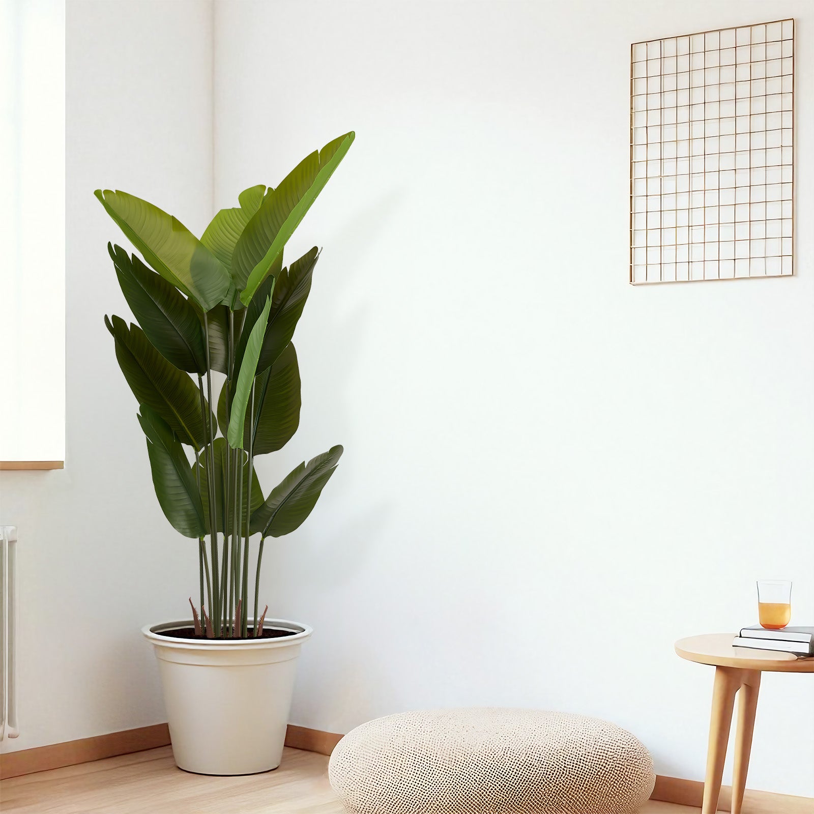 Artificial Bird of Paradise Plant, 160cm Tall Faux Tropical Palm Tree in Pot for Indoor or Outdoor Home, Office, or Garden Decoration, 2pcs/set