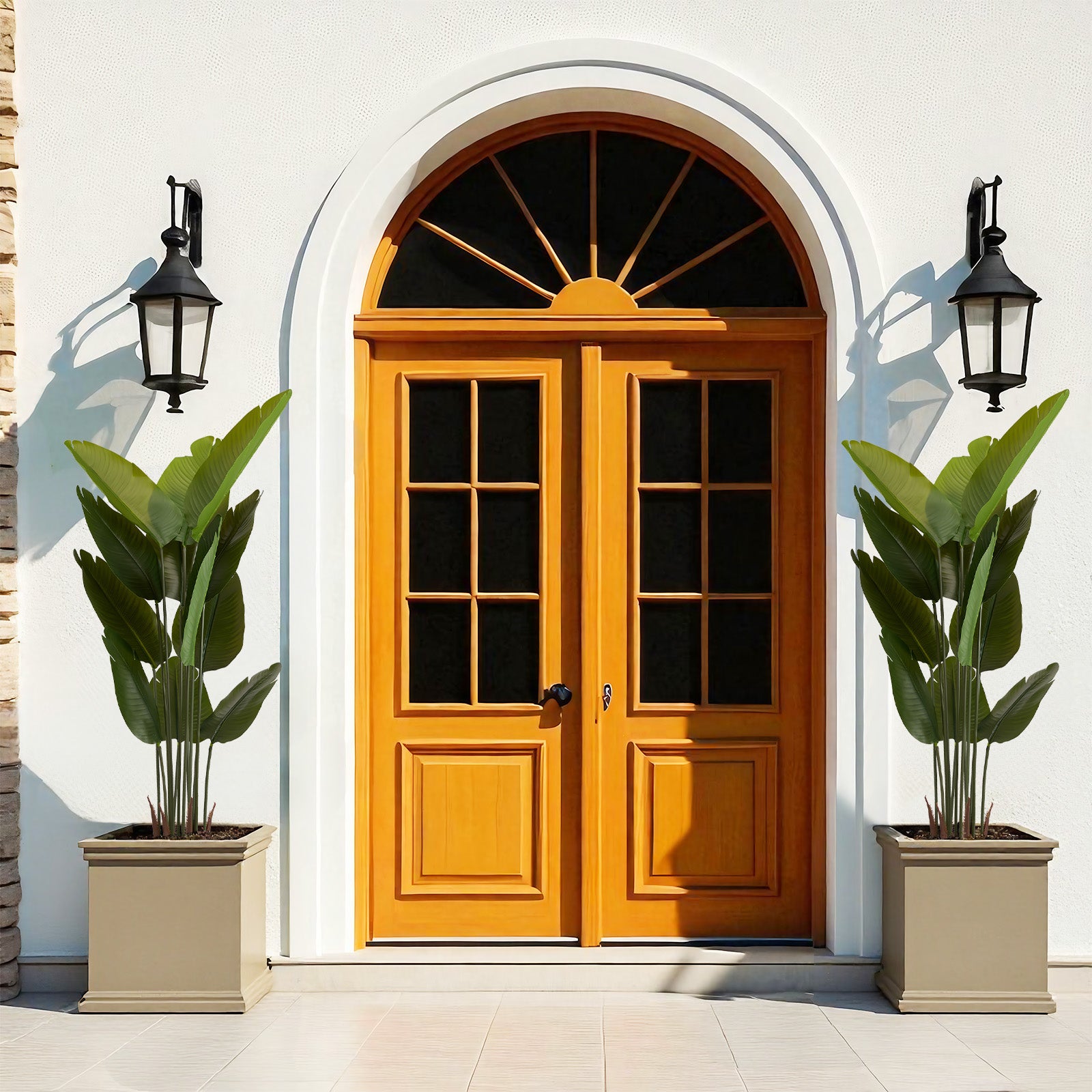 Artificial Bird of Paradise Plant, 160cm Tall Faux Tropical Palm Tree in Pot for Indoor or Outdoor Home, Office, or Garden Decoration, 2pcs/set