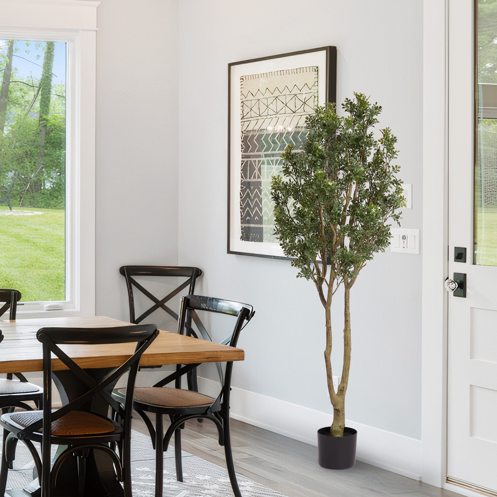 Artificial Orange Jasmine Tree (Murraya Paniculata) - 1PC Realistic Potted Faux Plant for Indoor & Outdoor Decor