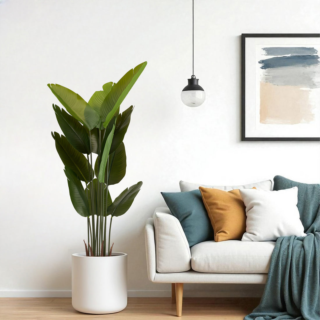 Artificial Bird of Paradise Plant, 160cm Tall Faux Tropical Palm Tree in Pot for Indoor or Outdoor Home, Office, or Garden Decoration, 2pcs/set