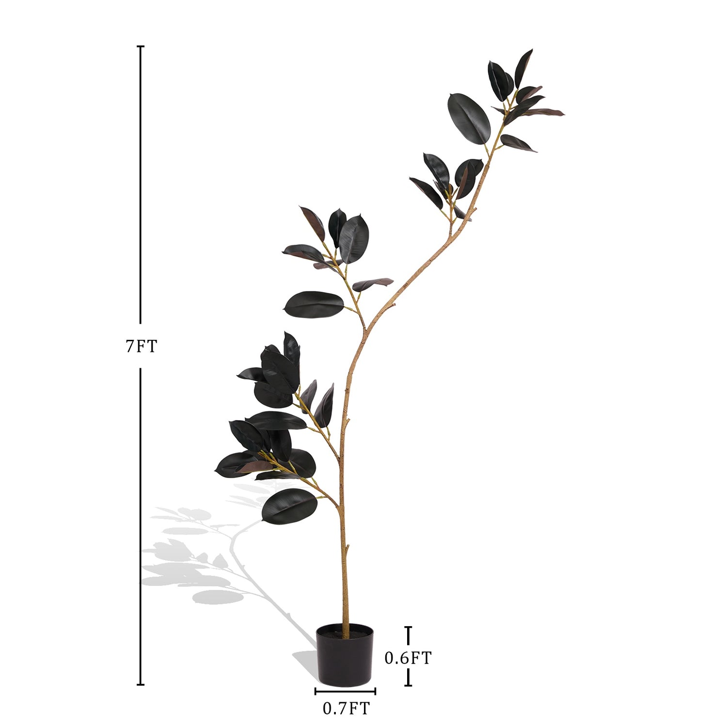 rubber plant size pot Mypoetree 7ft Artificial Rubber Tree in Pot – Realistic Indoor Faux Fi