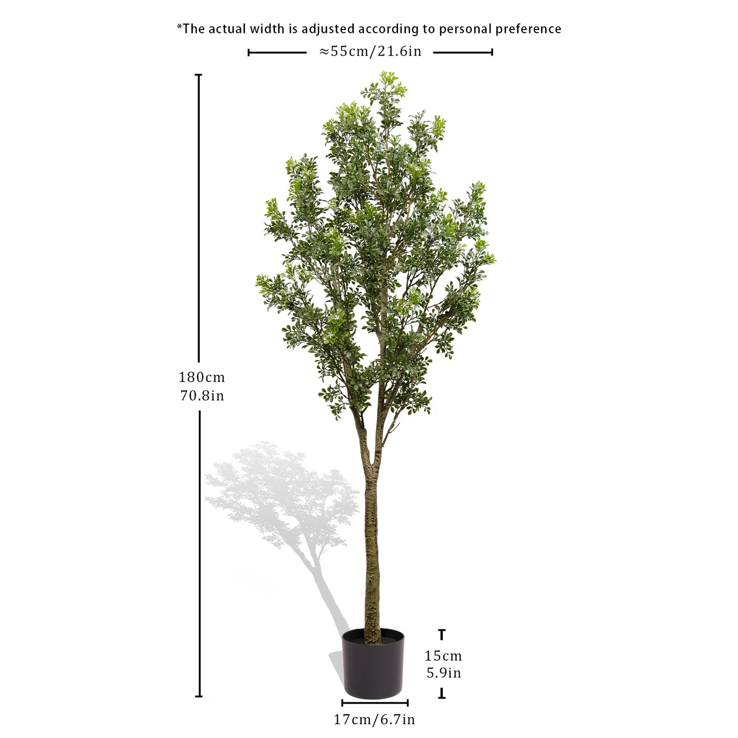 Artificial Orange Jasmine Tree (Murraya Paniculata) - 1PC Realistic Potted Faux Plant for Indoor &amp; Outdoor Decor