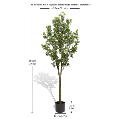 Artificial Orange Jasmine Tree (Murraya Paniculata) - 1PC Realistic Potted Faux Plant for Indoor &amp; Outdoor Decor