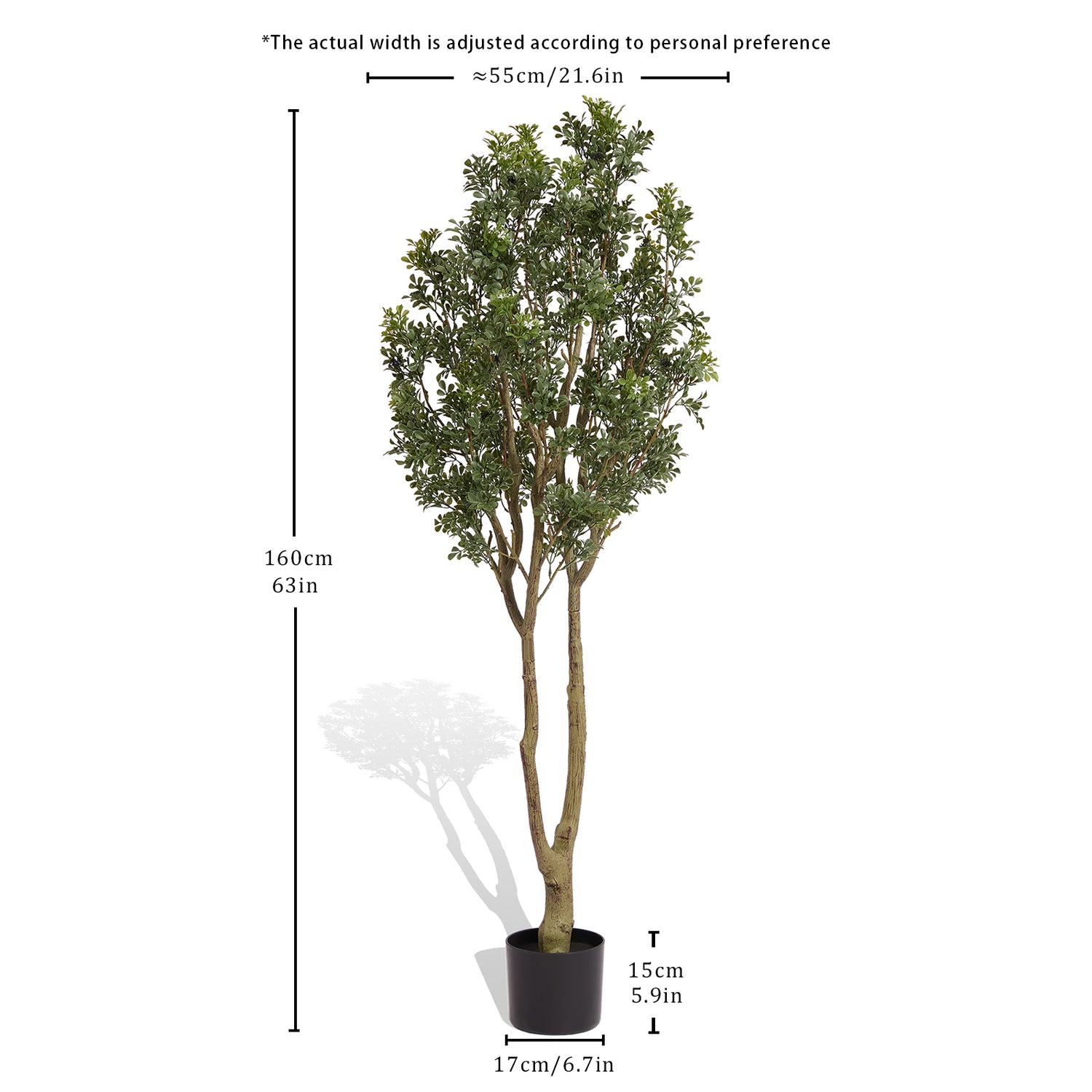 Artificial Orange Jasmine Tree (Murraya Paniculata) - 1PC Realistic Potted Faux Plant for Indoor &amp; Outdoor Decor