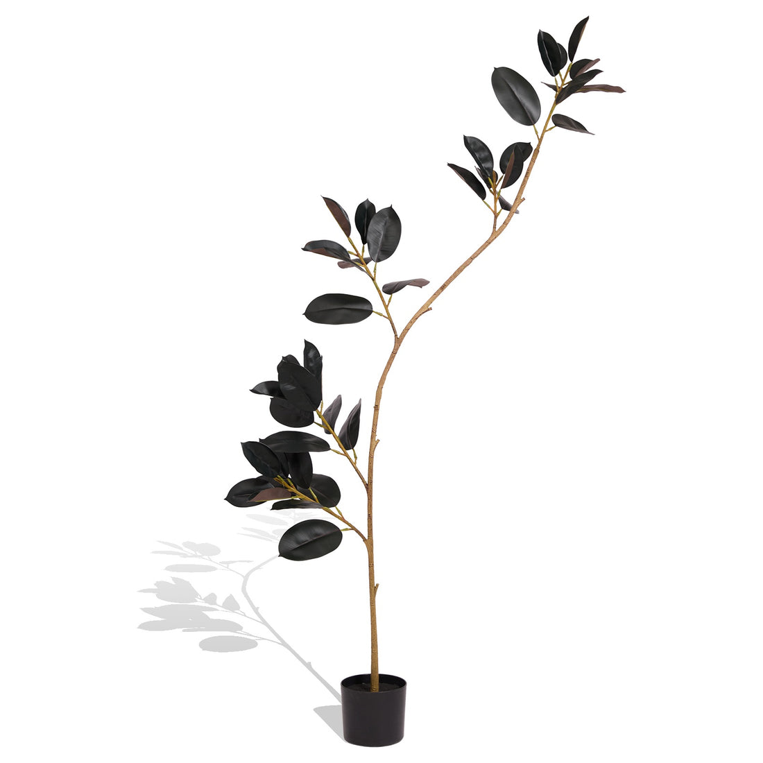 Poetree 7ft Artificial Rubber Tree – Tall Faux Green Plant for Indoor Décor