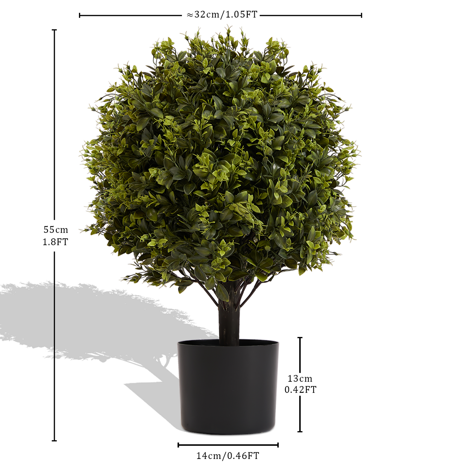 UV Protection Ball Topiary Tree - 2pcs Set | Artificial Greenery Faux Tree for Indoor &amp; Outdoor Decoration