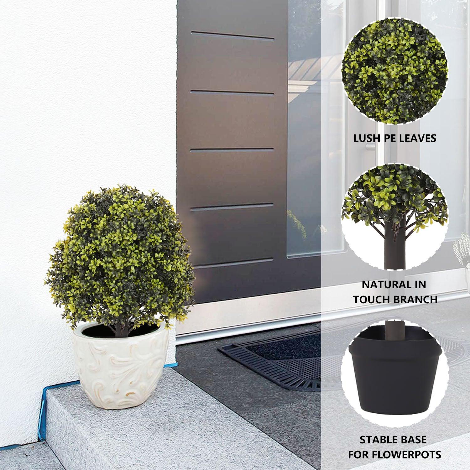 Mypoetree Outdoor  Artificial Boxwood Topiary Trees Set